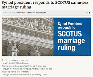 LCMS President Matthew Harrison responds to the Supreme Court ruling on same-sex marriage.